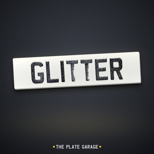 3D Gel Glitter Number Plate - white