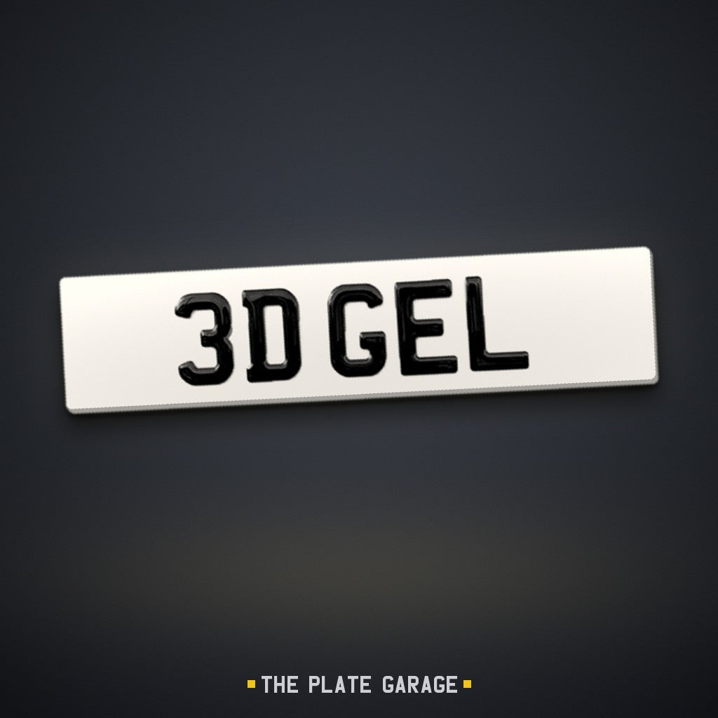 3D Gel Number Plate - white