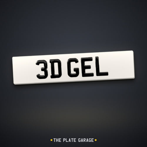 3D Gel Number Plate - white