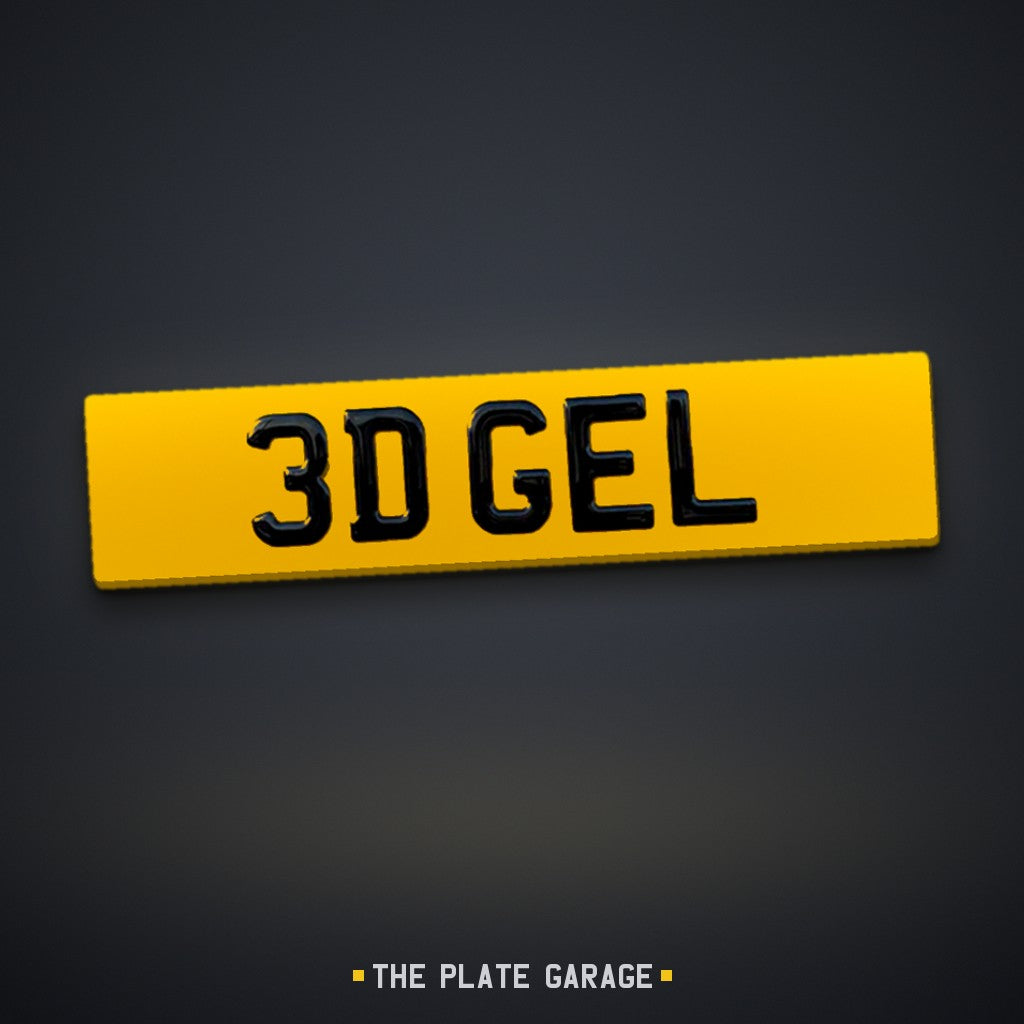 3D Gel Number Plate - yellow