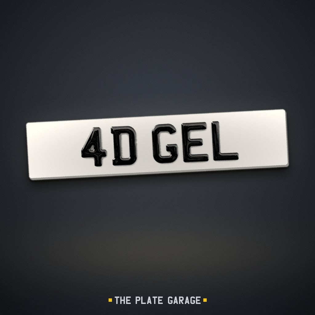 4D Gel Number Plate - white