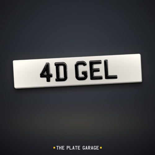 4D Gel Number Plate - white