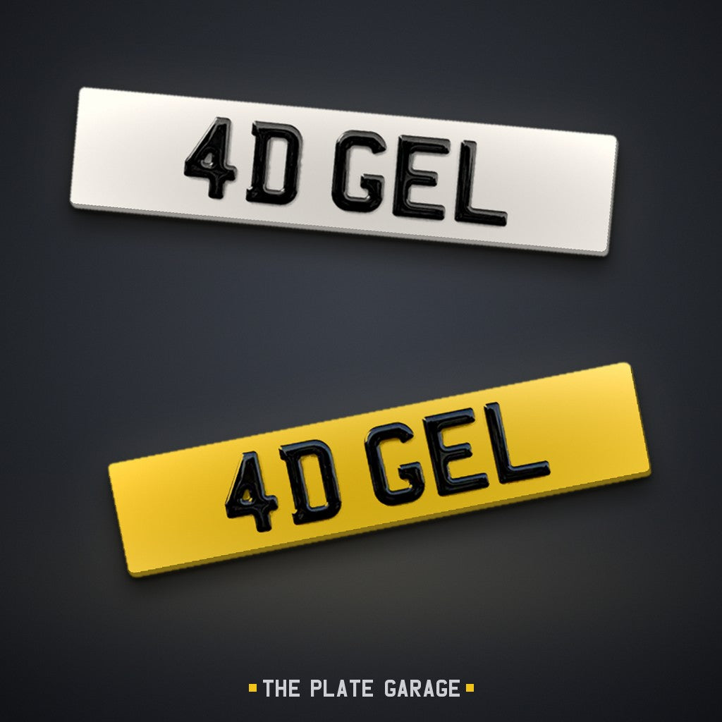 4D Gel Number Plate - front and rear