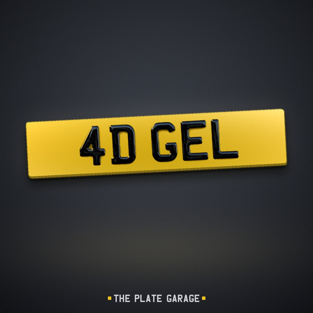 4D Gel Number Plate - yellow