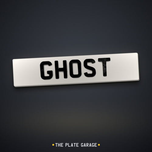 4D Ghost Number Plate - white
