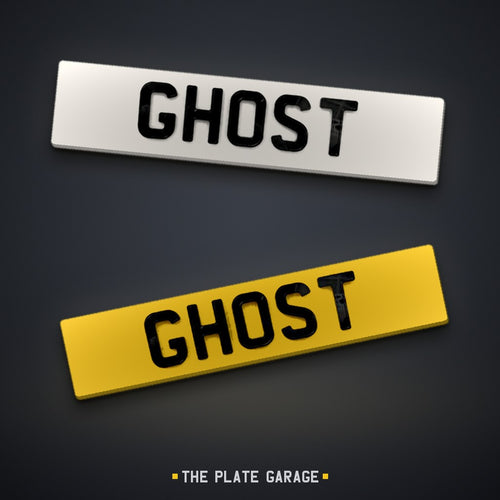 4D Ghost Number Plate - front and rear