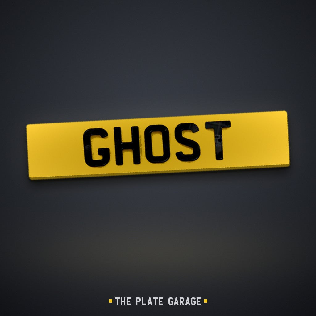 4D Ghost Number Plate - yellow