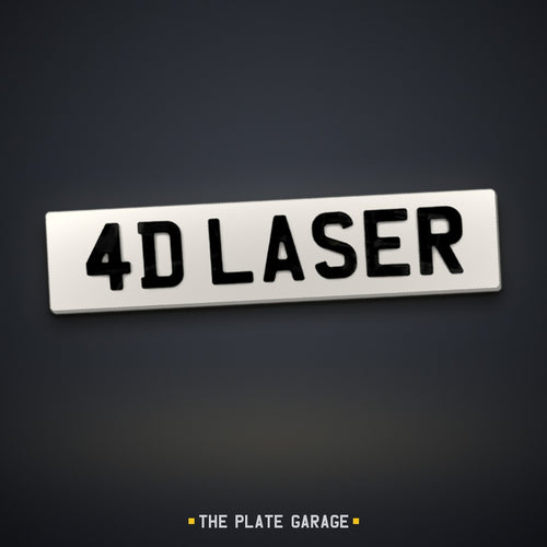 4D 3mm Number Plate - white