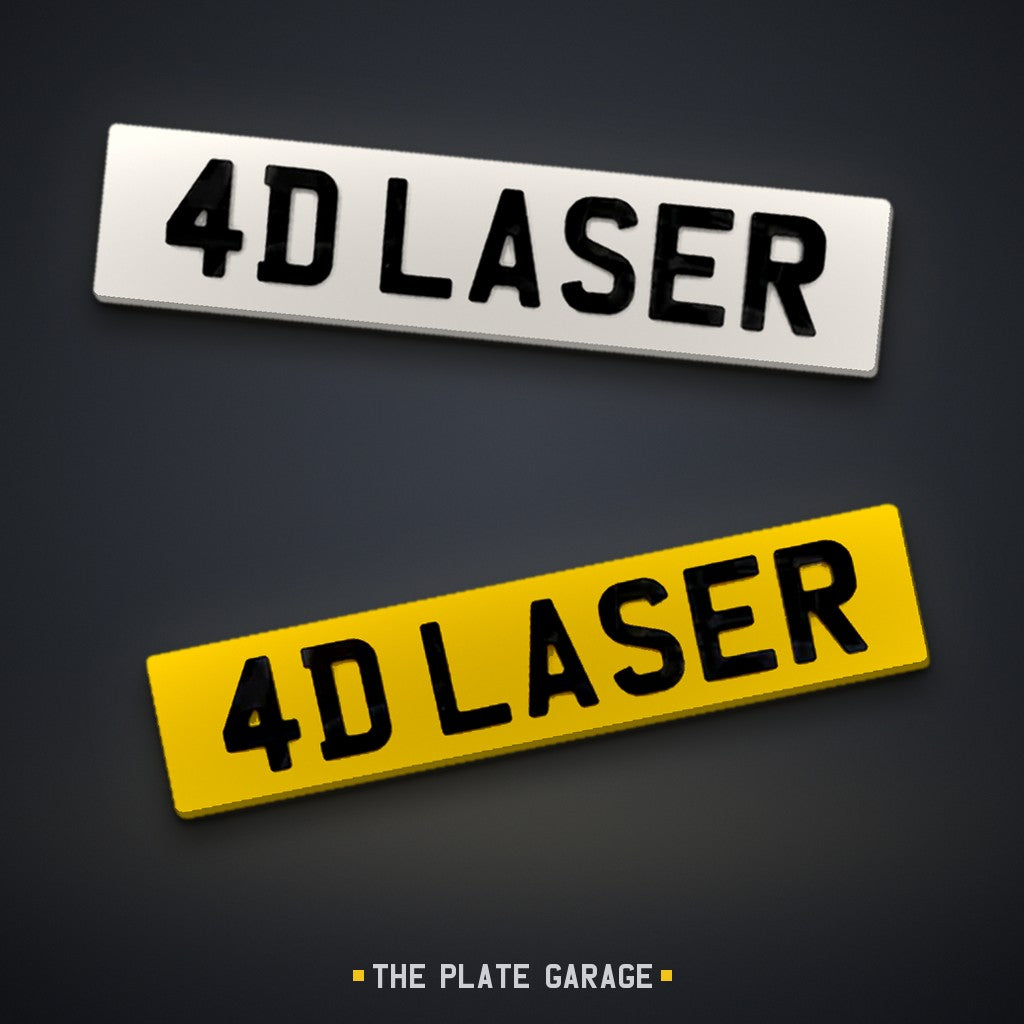 4D 3mm Number Plate - front and rear