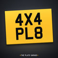 4x4 Number Plate - yellow