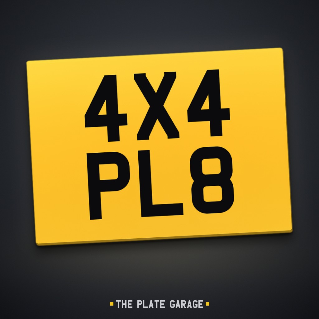 4x4 Number Plate - yellow