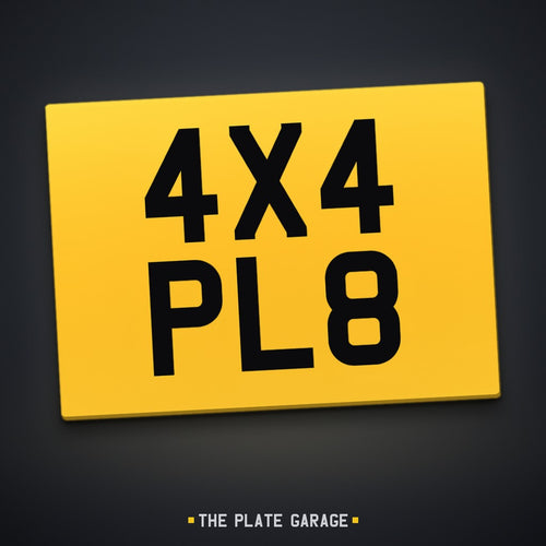 4x4 Number Plate - yellow
