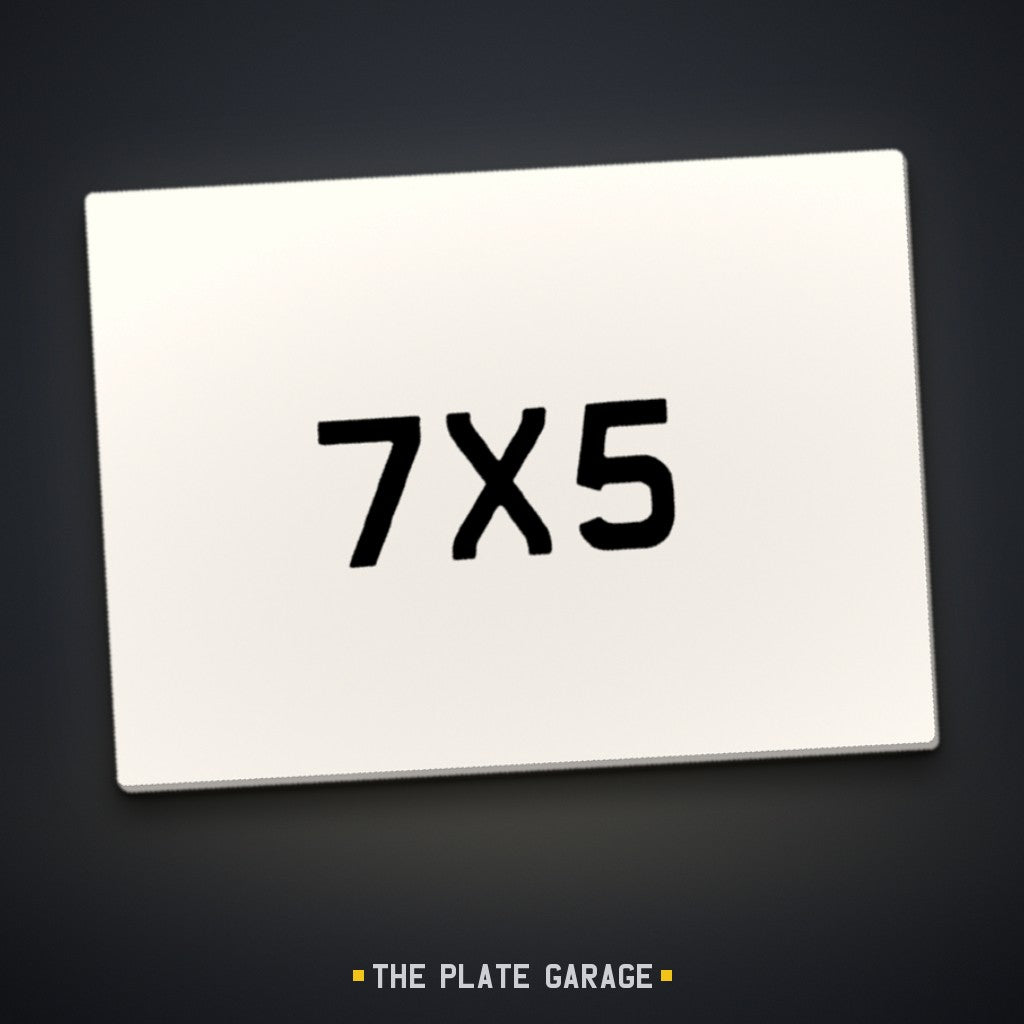 Bike Number Plate (7x5) - white