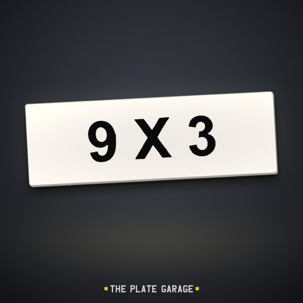 Bike Number Plate (9x3) - white