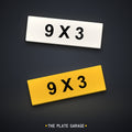 Bike Number Plate (9x3) - front and rear