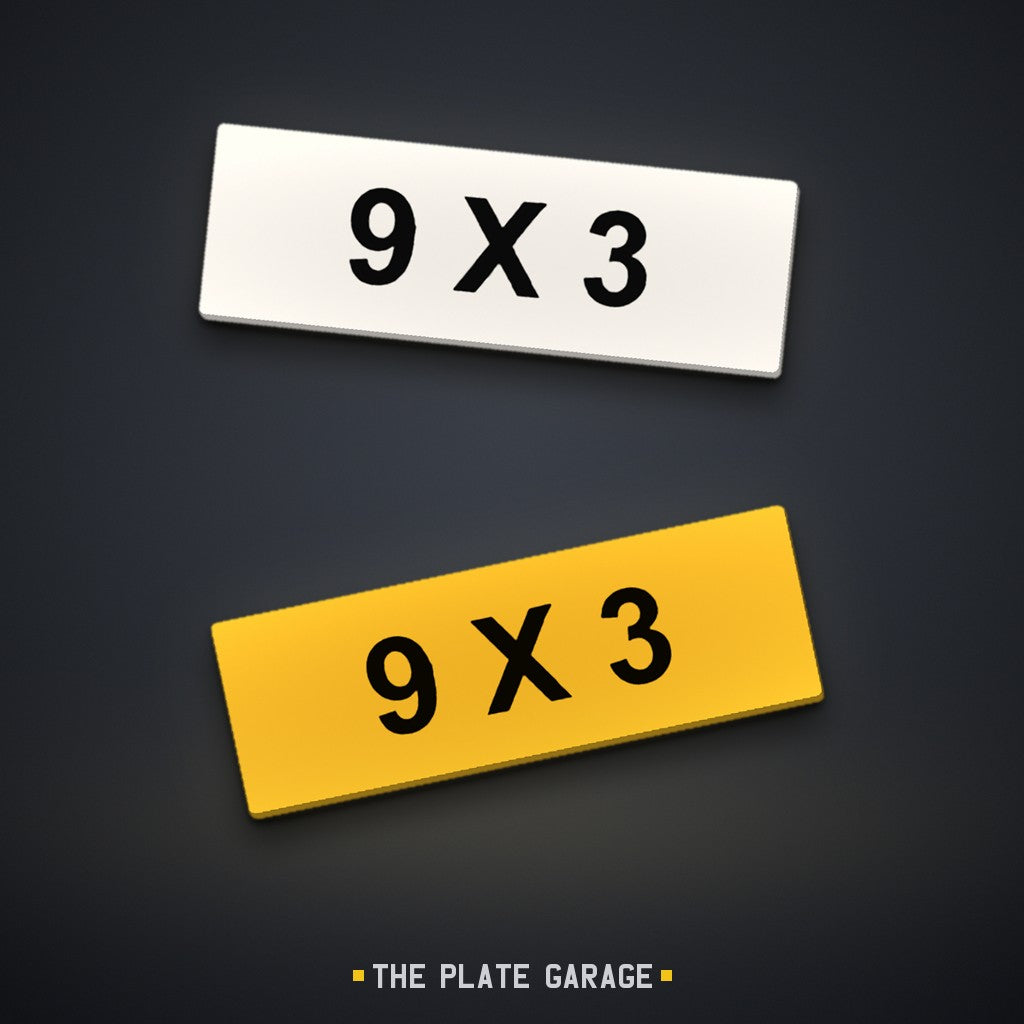Bike Number Plate (9x3) - front and rear
