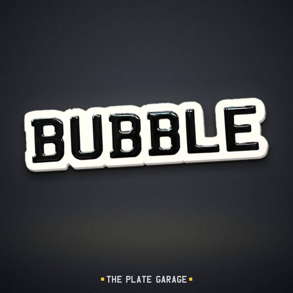 Bubble Number Plate - white