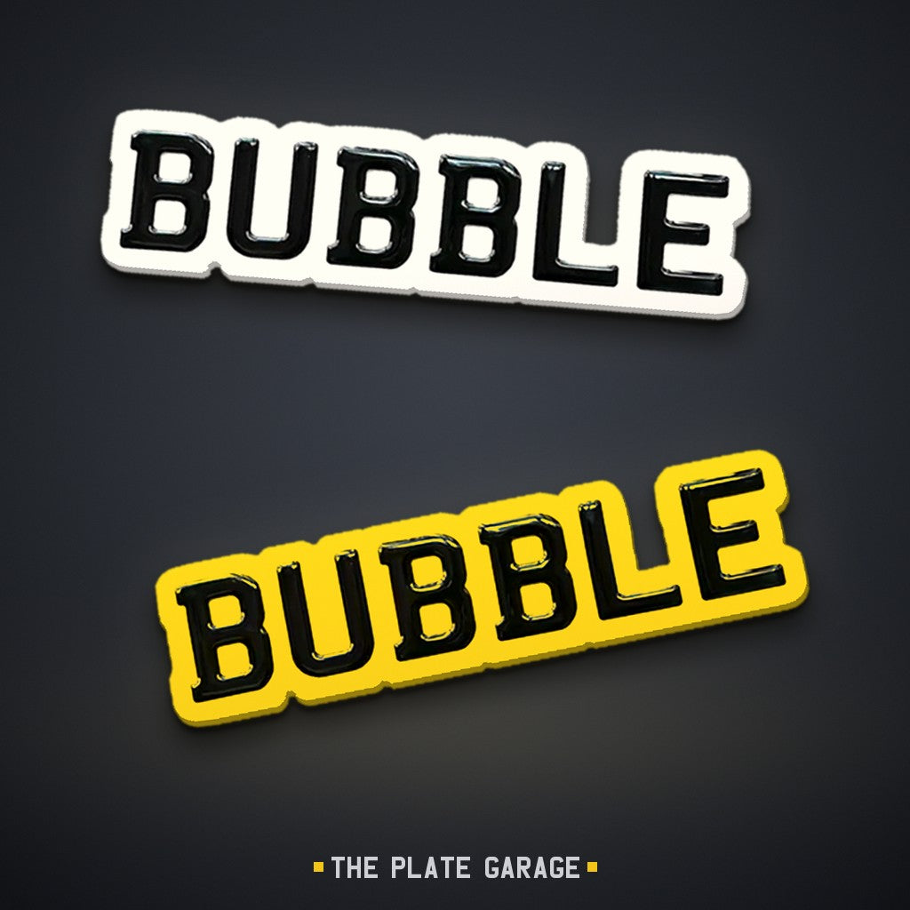 Bubble Number Plate - front and rear