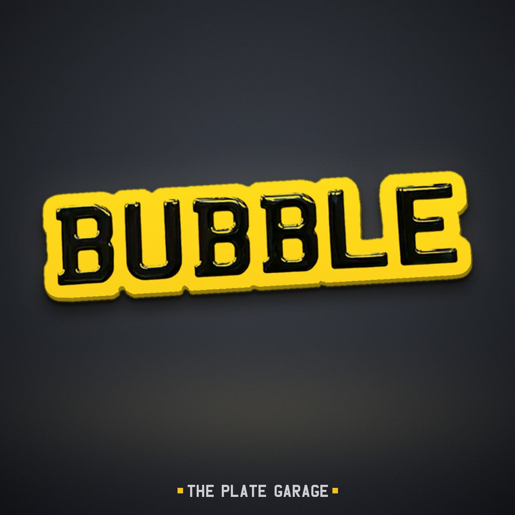 Bubble Number Plate - yellow