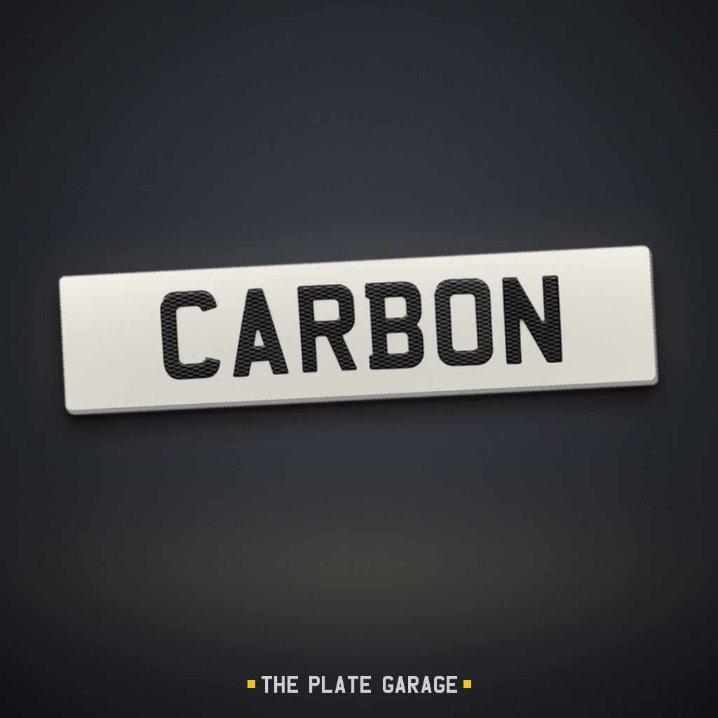 Carbon Fibre Number Plate - white