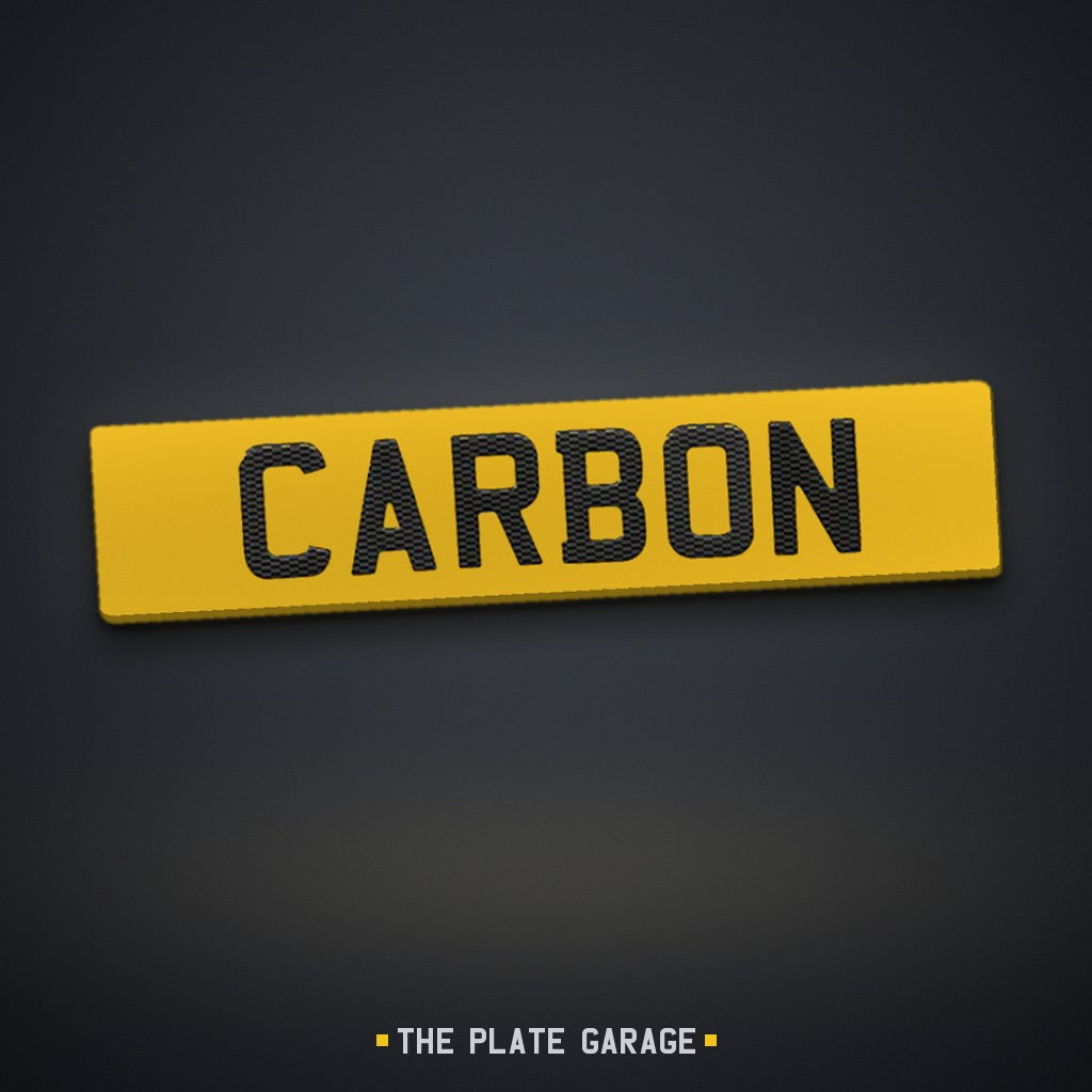 Carbon Fibre Number Plate - yellow