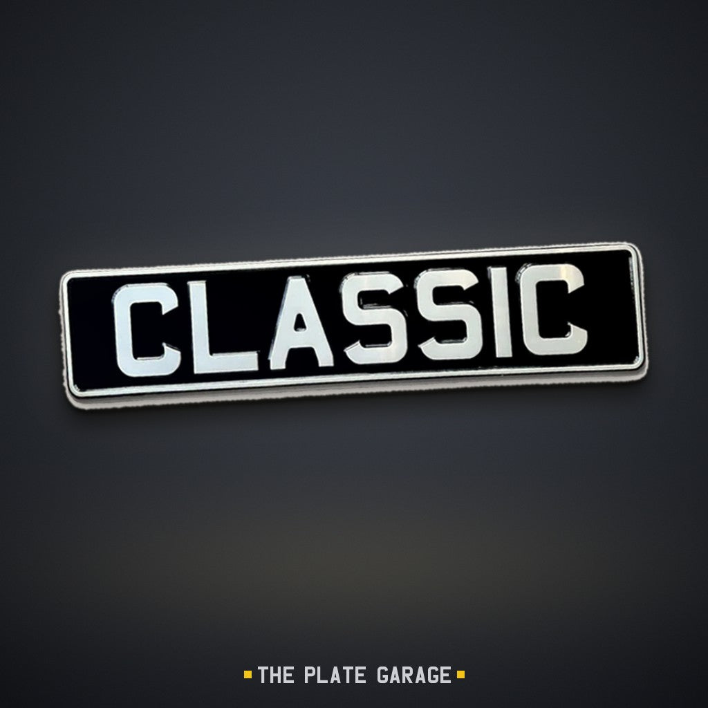 Classic Oblong Metal Number Plate - black