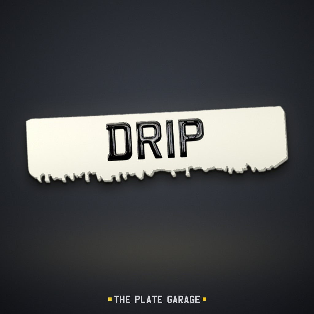 Drip Number Plate - white