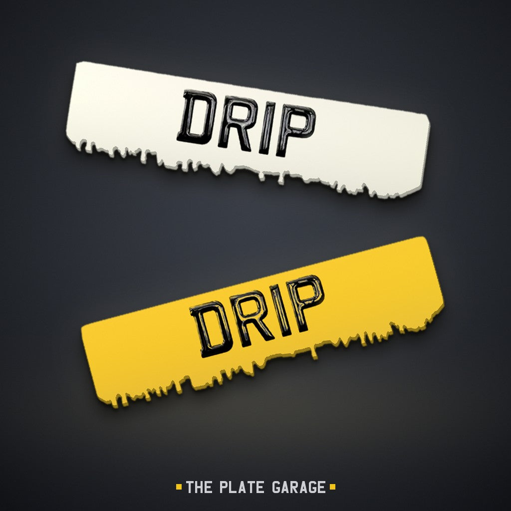 Drip Number Plate - front and rear
