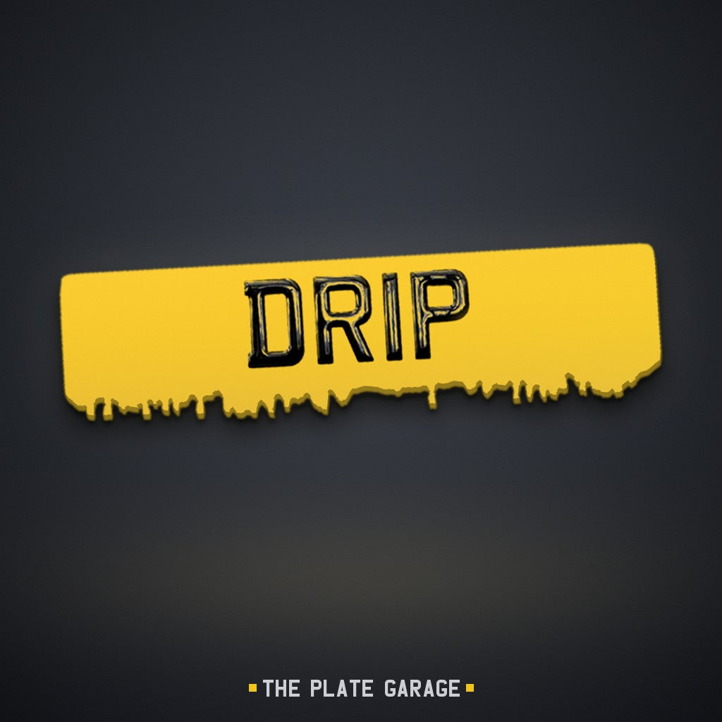 Drip Number Plate - yellow