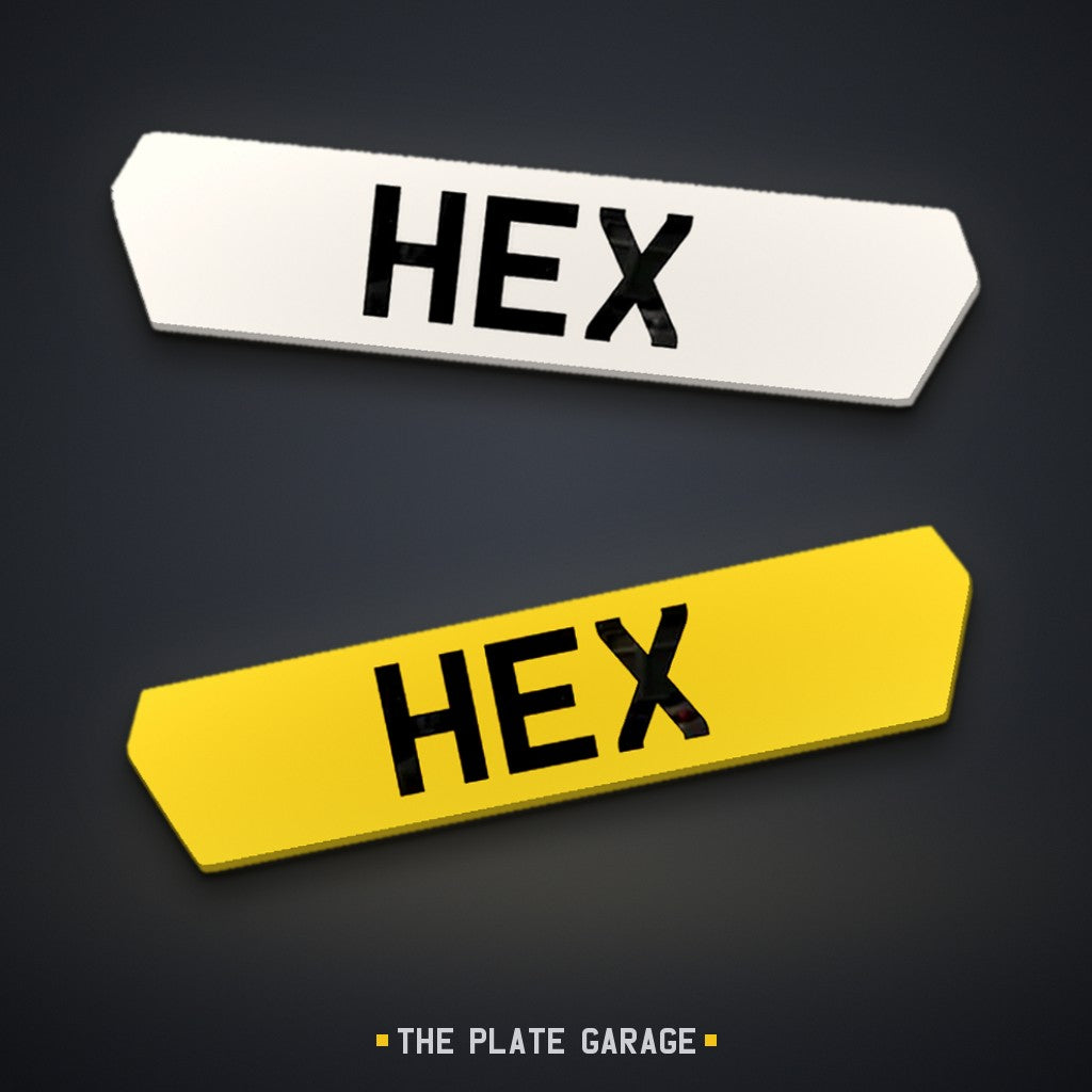 Hex (Lambo) Number Plate - front and rear
