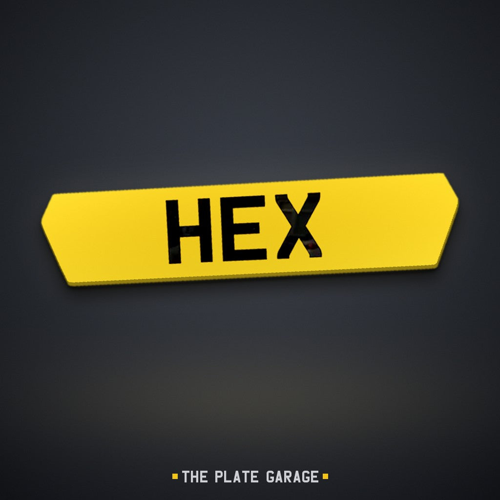 Hex (Lambo) Number Plate - yellow