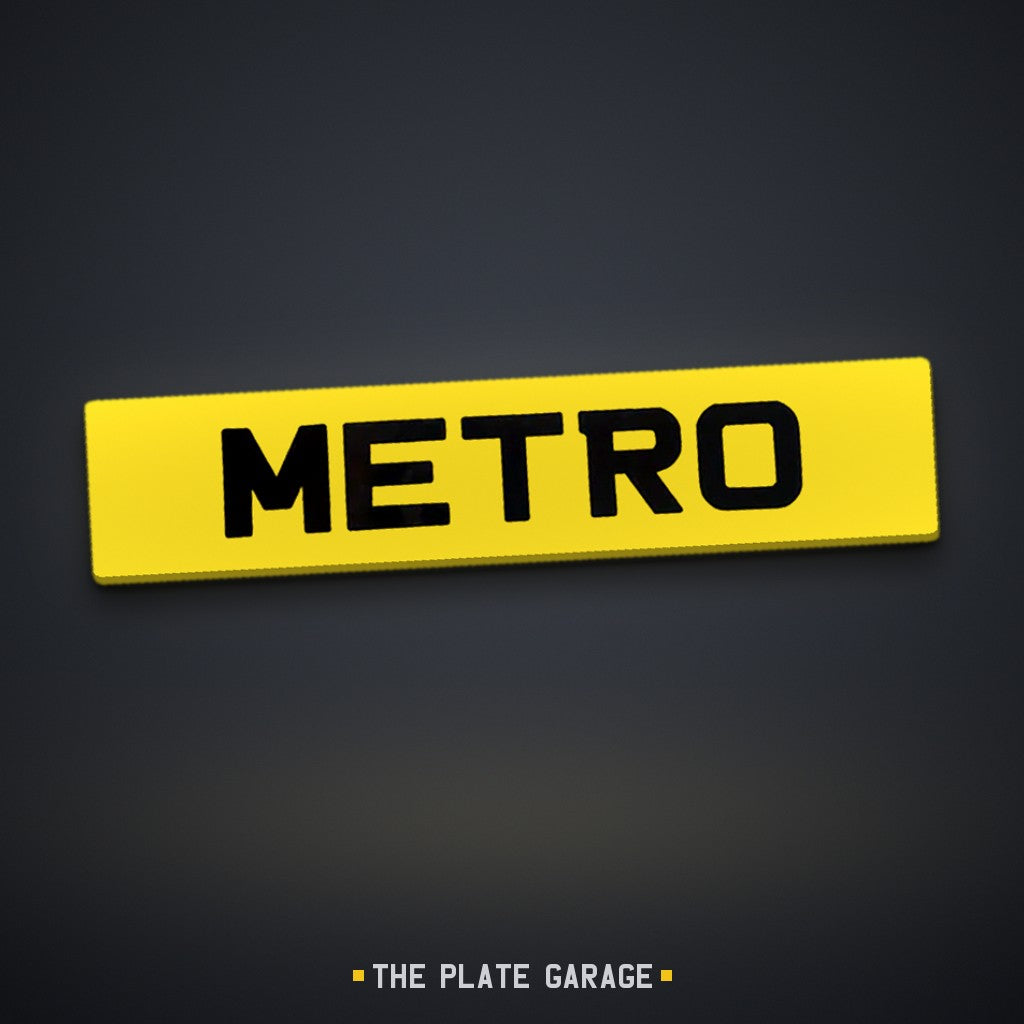 Metro Number Plate - yellow
