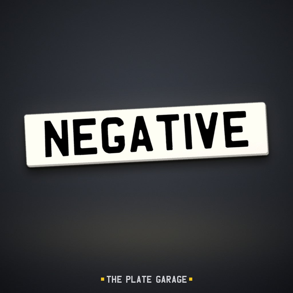 Negative Number Plate - white