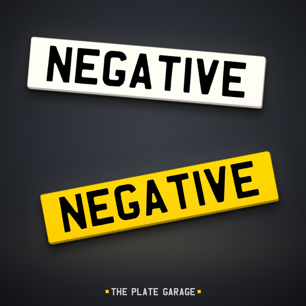 Negative Number Plate - front and rear