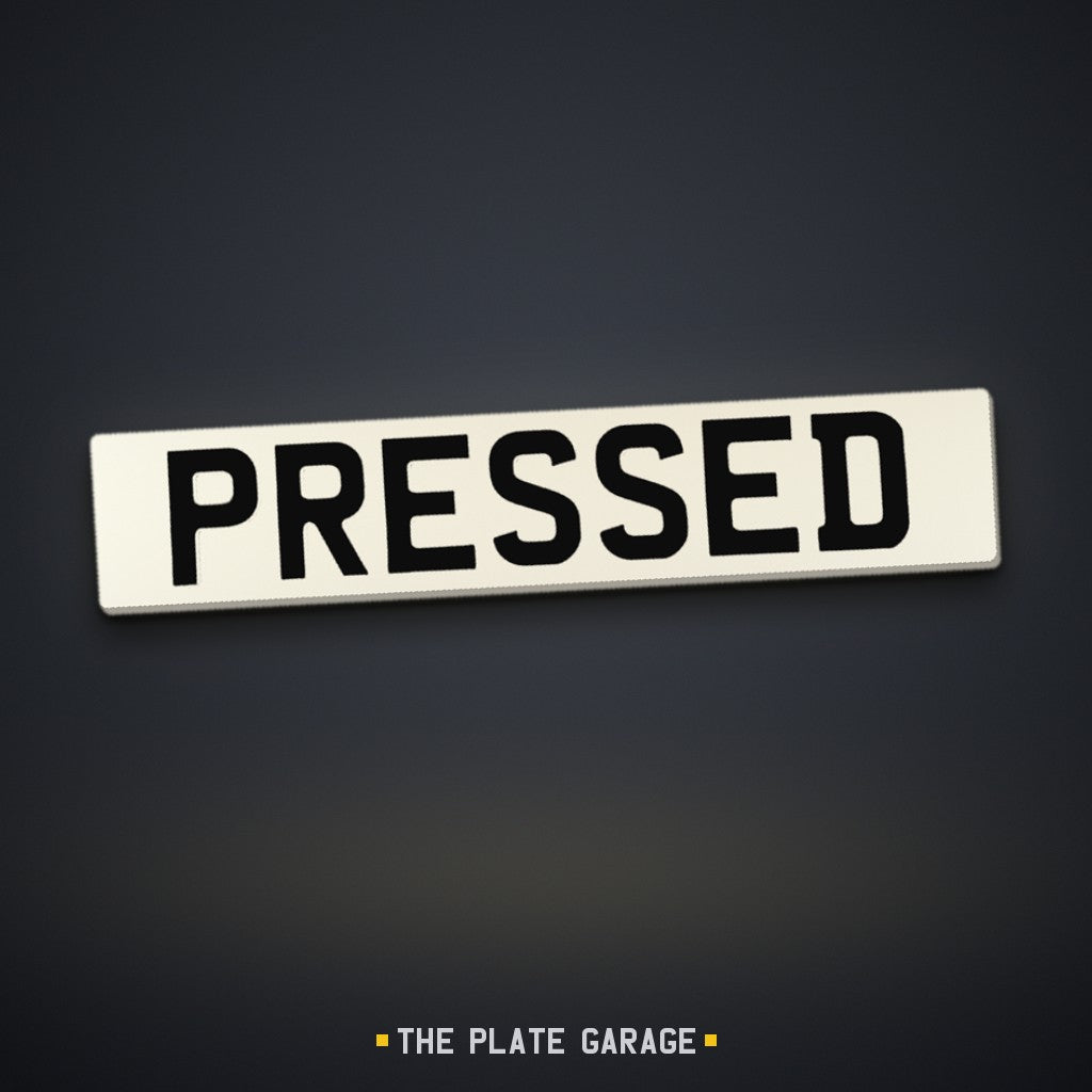 Pressed Oblong Metal Number Plate - white