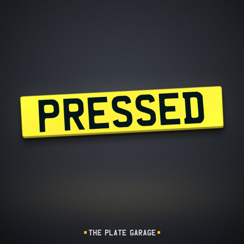 Pressed Oblong Metal Number Plate - yellow