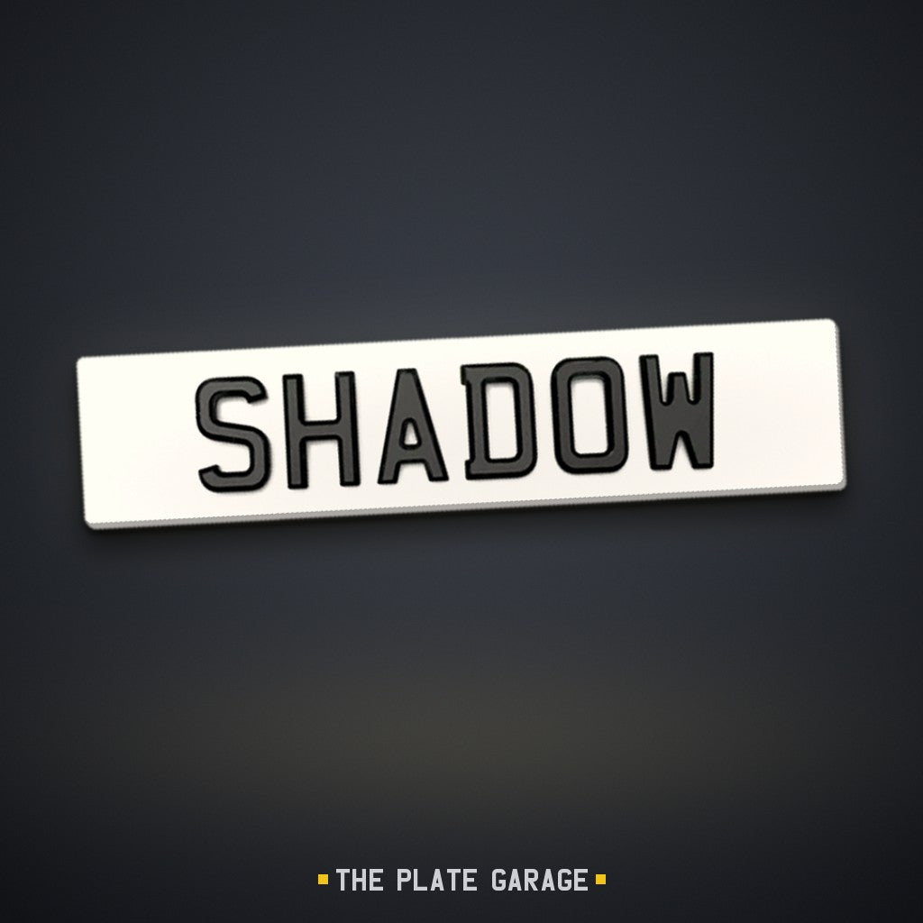 Shadow Number Plate - white
