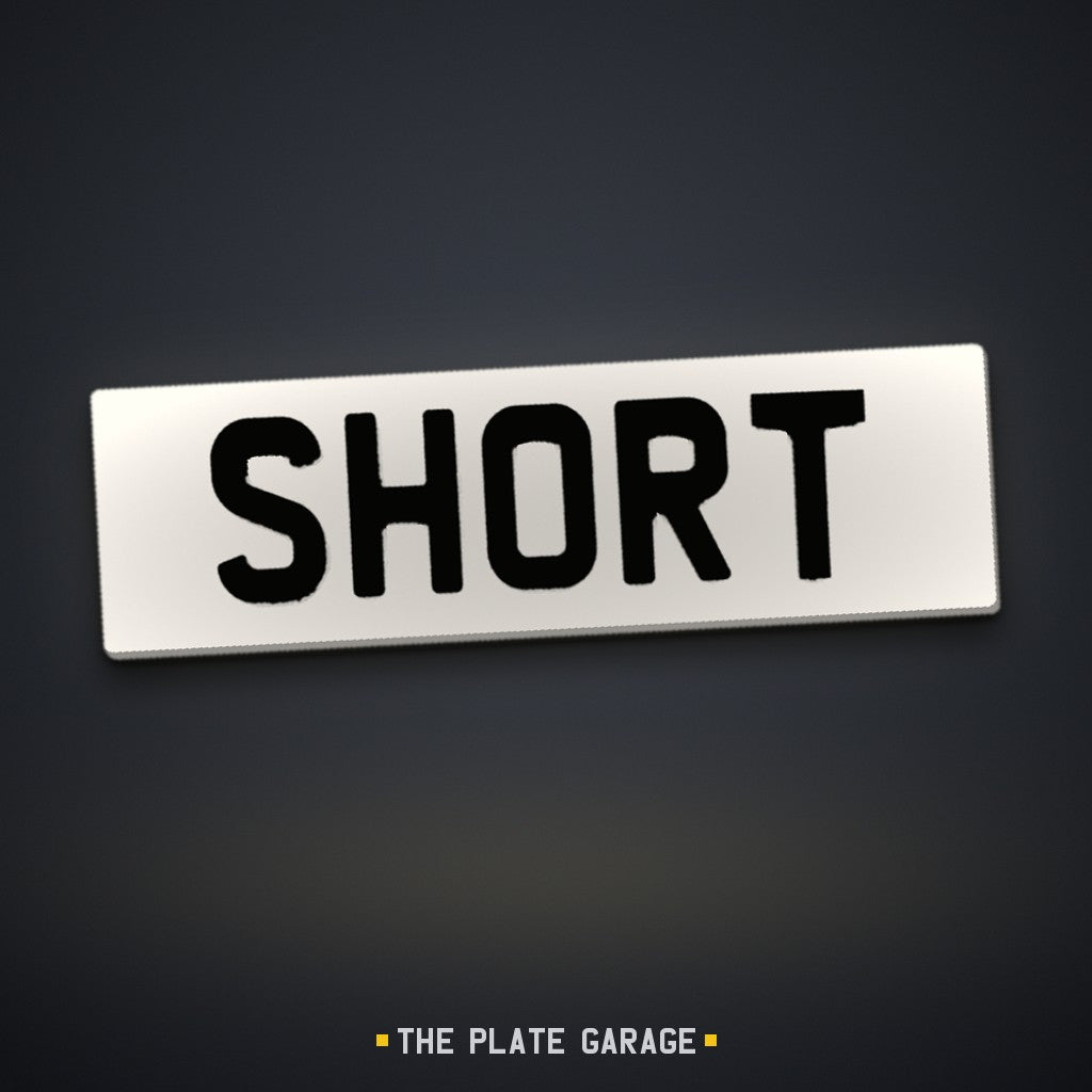 Short Number Plate - white