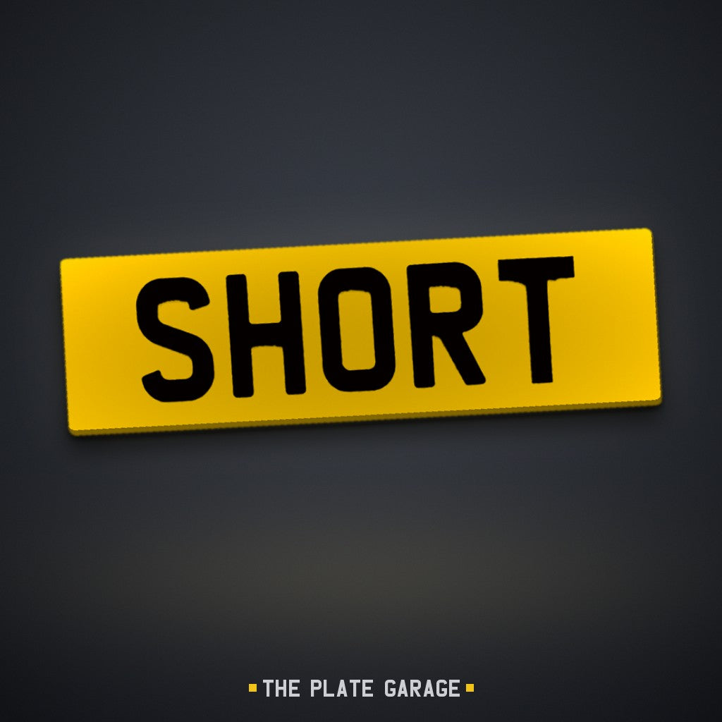 Short Number Plate - yellow